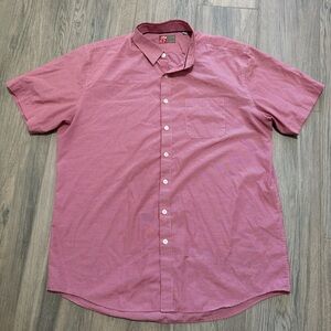 Chick-fil-A Team Style Red White Short Sleeve Button Up Shirt size XL